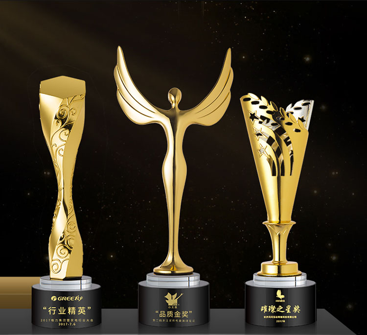 【中國(guó)銀行+萬(wàn)科地產(chǎn)】金屬獎(jiǎng)杯定制案例